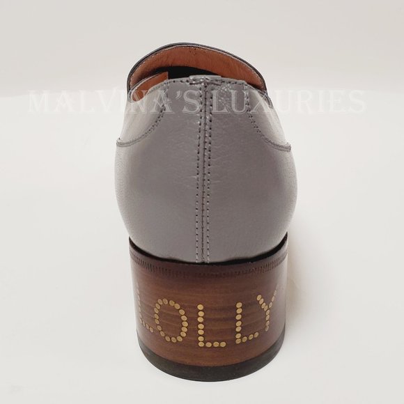 GUCCI SHOES EBAL GRAY LEATHER HORSEBIT CHAIN LOAFERS ICE LOLLY sz 37 7 US - Picture 11 of 15